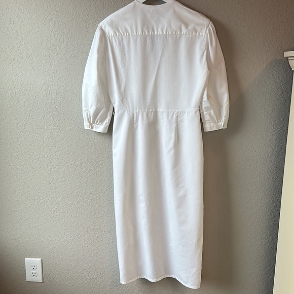 Zara Linen Blend V Neck Midi Dress Size XS - Picture 10 of 16